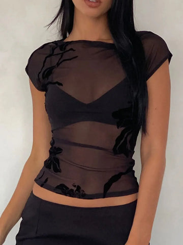 Mesh Floral Blouse DJPT